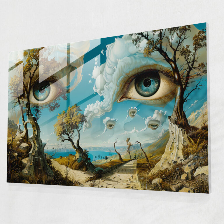 Giant Eyes Landscape Glass Wall Art - Salvador Dali, Modern Art, Glass Wall Art, Wall Decoration