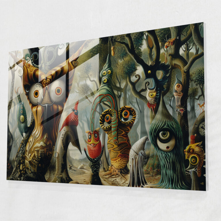 Fantastical Forest Glass Print - Salvador Dali, Modern Art, Glass Art, Glass Print