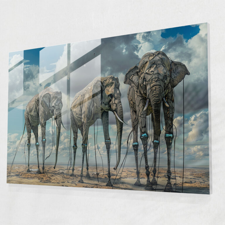Salvador Dali Elephants With Long Legs Glass Wall Art - Salvador Dali, Glass Wall Art, Home Decoration, Glass Print