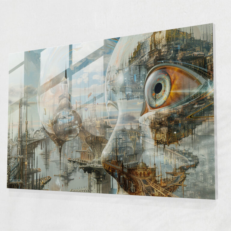 Salvador Dali Surreal Cityscapes Glass Print - Salvador Dali, Home Decoration, Glass Art, Salvador Dali