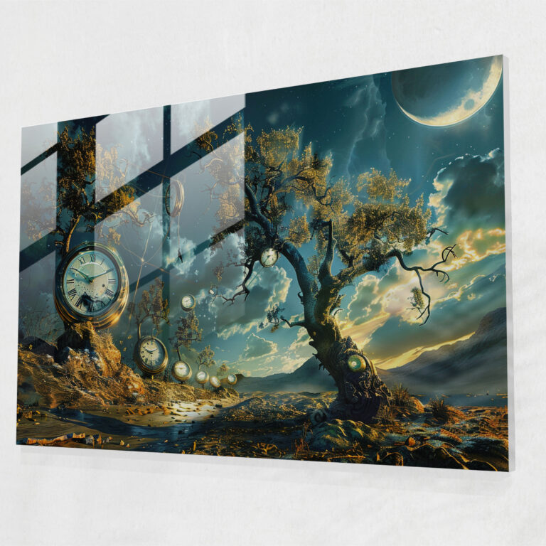 Salvador Dali Melting Clocks Glass Print - Salvador Dali, Glass Print, Glass Wall Art, Wall Decoration