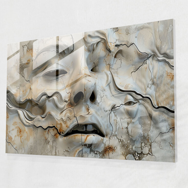 Salvador Dali Melting Face Glass Print - Salvador Dali, Salvador Dali, Glass Print, Modern Art
