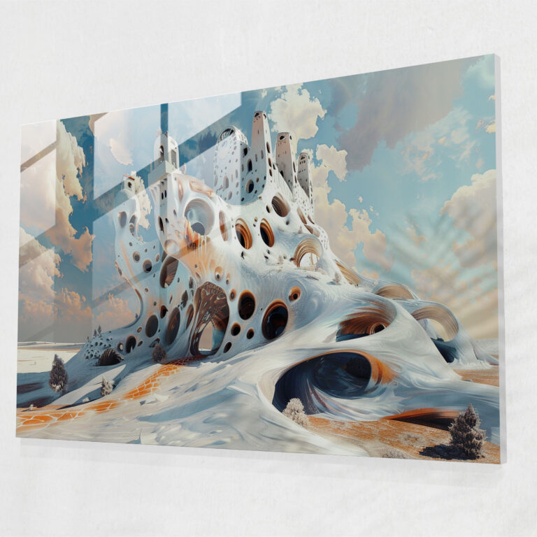 Salvador Dali Melting Architecture Glass Print - Salvador Dali, Surrealism, Glass Print, Salvador Dali