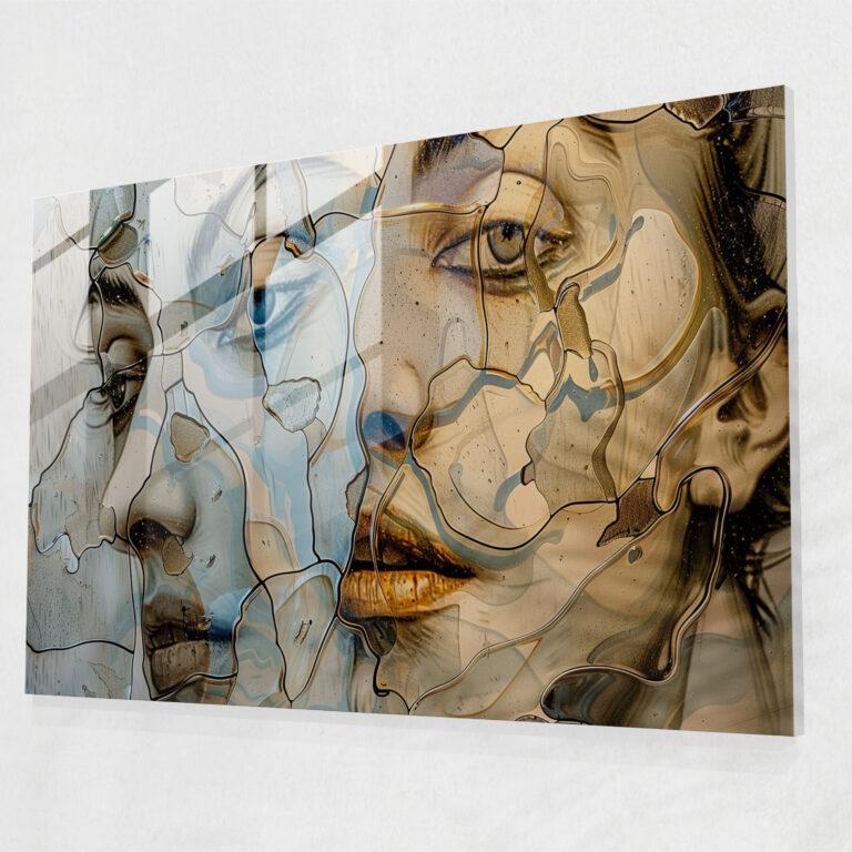 Salvador Dali Distorted Portrait Glass Wall Art - Salvador Dali, Salvador Dali, Modern Art, Glass Wall Art