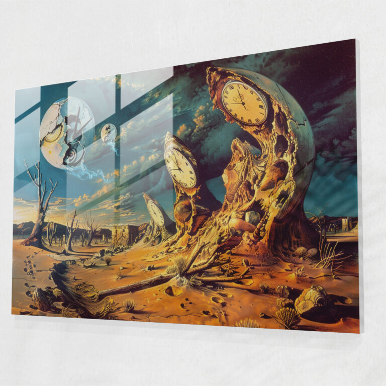 Salvador Dali Melted Clocks Glass Wall Art - Salvador Dali, Glass Wall Art, Salvador Dali, Glass Print