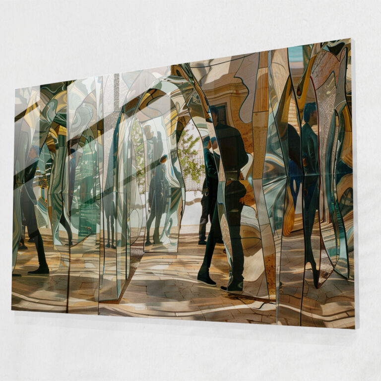 Mirror Maze Surrealism Glass Wall Art - Salvador Dali, Modern Art, Salvador Dali, Home Decoration