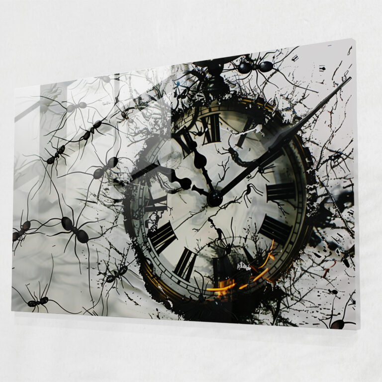 Salvador Dali Clock Face With Ants Modern Art Glass Print - Salvador Dali, Glass Print, Salvador Dali, Unique Art