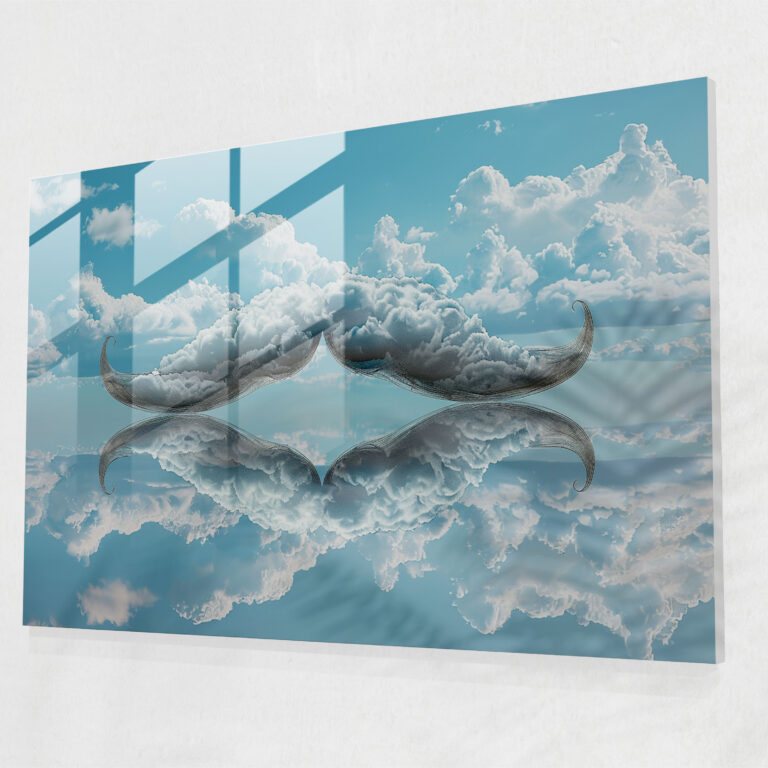 Salvador Dali Cloud Mustache Glass Print - Salvador Dali, Glass Wall Art, Home Decoration, Modern Art