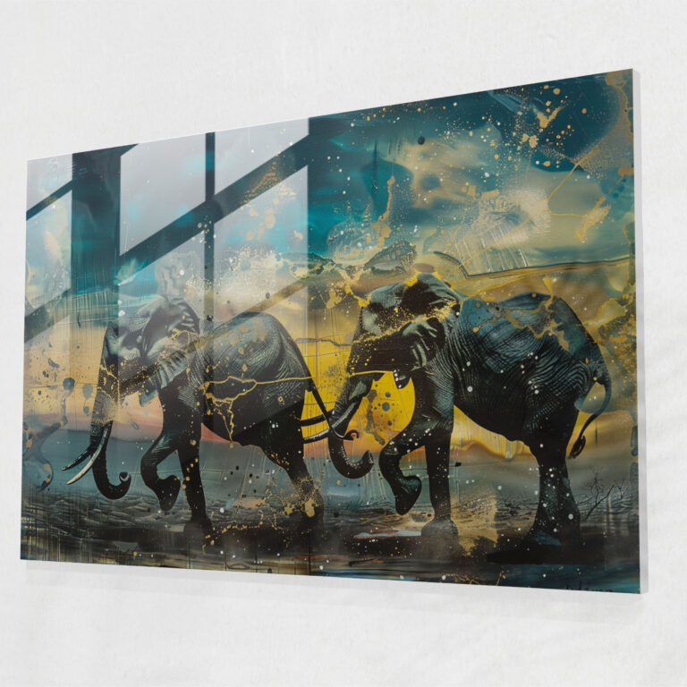 Salvador Dali Dancing Elephants Glass Print - Salvador Dali, Surrealism, Wall Decoration, Salvador Dali