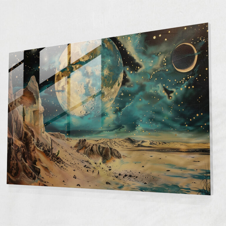 Salvador Dali Moon Mustache Glass Print - Salvador Dali, Salvador Dali, Glass Wall Art, Home Decoration
