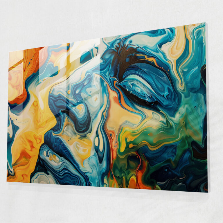 Salvador Dali Melting Face Glass Print - Salvador Dali, Salvador Dali, Wall Decoration, Glass Print