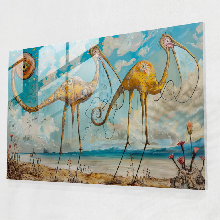 Salvador Dali Whimsical Animal Glass Print - Salvador Dali, Glass Print, Modern Art, Salvador Dali