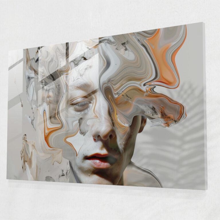 Salvador Dali Glass Wall Art - Abstract Distorted Portrait - Salvador Dali, Modern Art, Glass Wall Art, Home Decoration