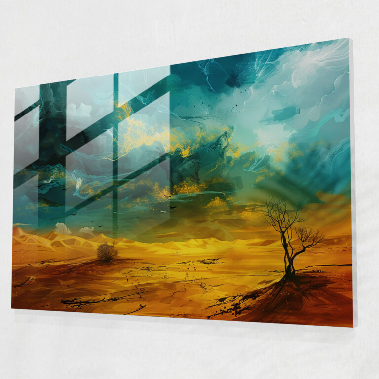 Salvador Dali Glass Print - Abstract Desert Landscape - Salvador Dali, Wall Decoration, Glass Print, Salvador Dali