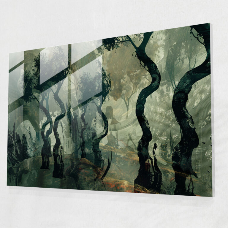Salvador Dali Glass Wall Art - Dreamlike Forest Scene - Salvador Dali, Surreal Art, Salvador Dali, Forest Scene