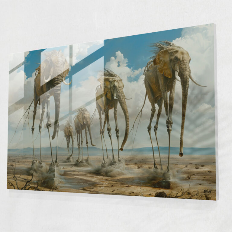 Salvador Dali Elephants Glass Wall Art - Salvador Dali, Home Decoration, Glass Wall Art, Wall Decoration