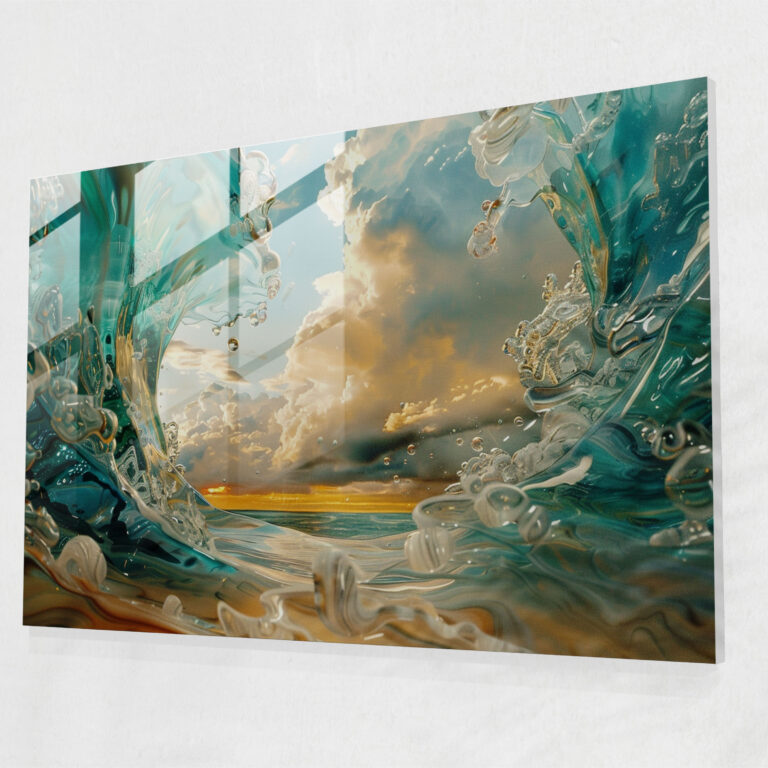 Salvador Dali Surreal Seascape Glass Art - Salvador Dali, Home Decoration, Glass Art, Salvador Dali