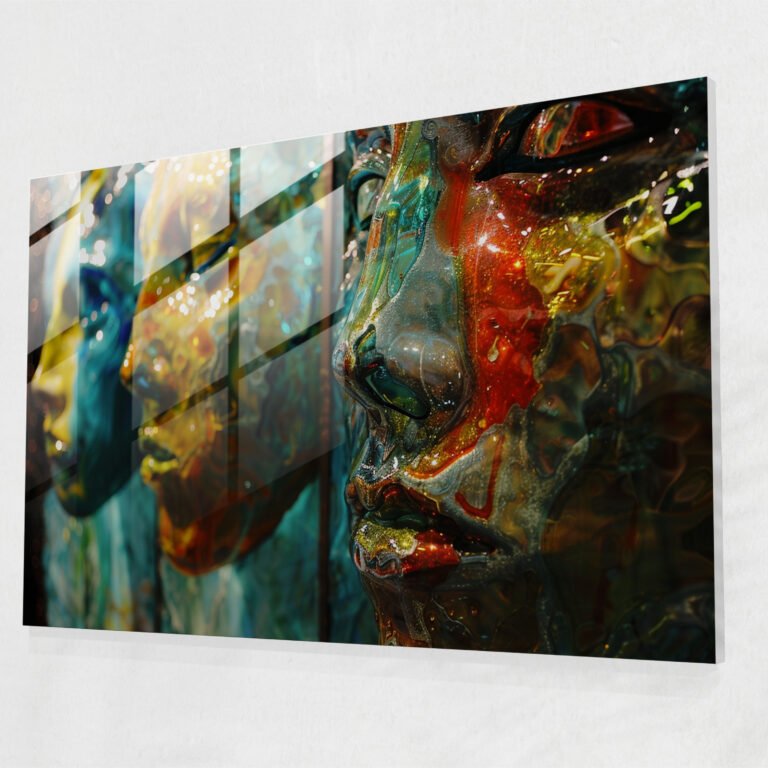 Salvador Dali Abstract Faces Glass Wall Art - Salvador Dali, Wall Decoration, Home Decoration, Glass Wall Art