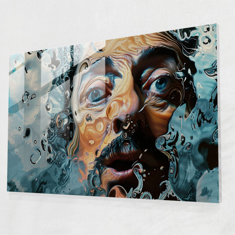 Salvador Dali Melting Face Glass Print - Salvador Dali, Home Decoration, Salvador Dali, Modern Art