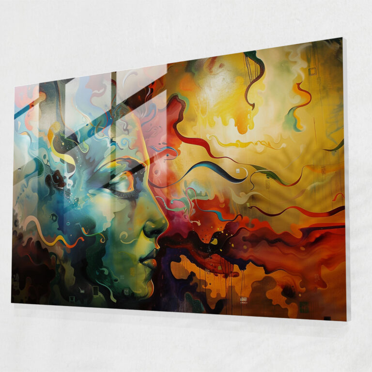 Abstract Interpretation Of Salvador Dali Glass Print - Salvador Dali, Glass Wall Art, Home Decoration, Glass Art