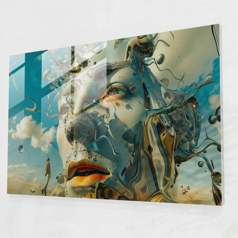 Whimsical Salvador Dali Style Design Glass Print - Salvador Dali, Modern Art, Home Decoration, Glass Print