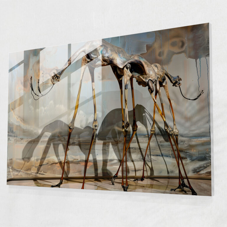 Salvador Dali Elephants With Long Legs Glass Wall Art - Salvador Dali, Surrealism, Glass Wall Art, Whimsical