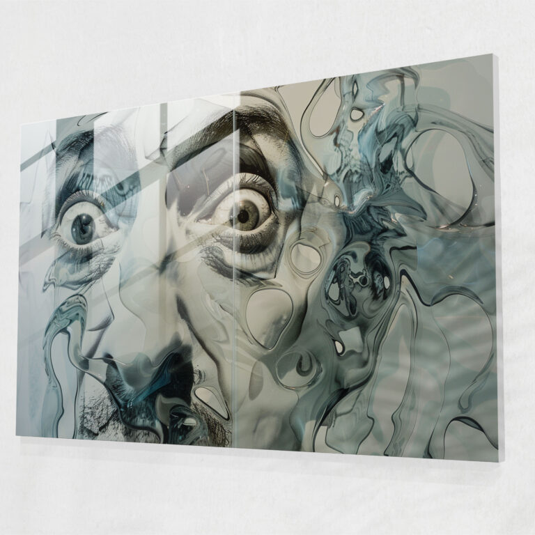 Salvador Dali Surreal Self-Portraits Glass Wall Art - Salvador Dali, Glass Wall Art, Self-Portraits, Home Decoration