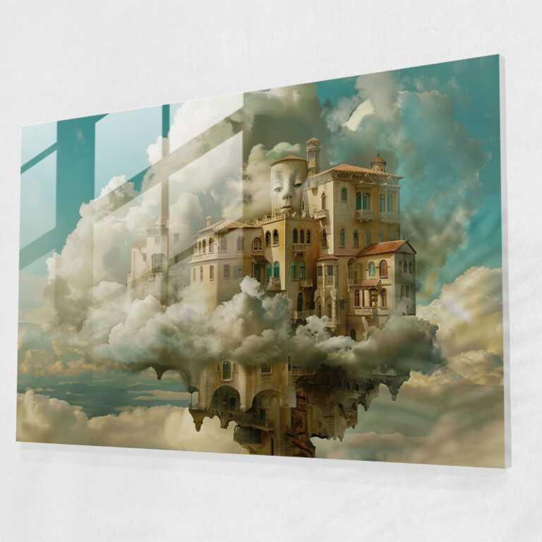 Surreal Architecture Salvador Dali Glass Print - Salvador Dali, Home Decoration, Salvador Dali, Wall Decoration