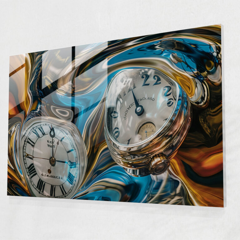 Salvador Dali Melting Clocks Glass Print - Salvador Dali, Home Decoration, Wall Decoration, Modern Art