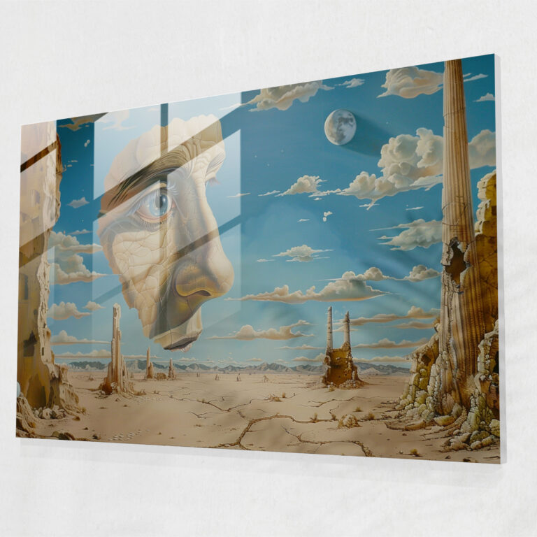 Surreal Desert Landscape Glass Wall Art - Salvador Dali, Glass Wall Art, Glass Art, Home Decoration