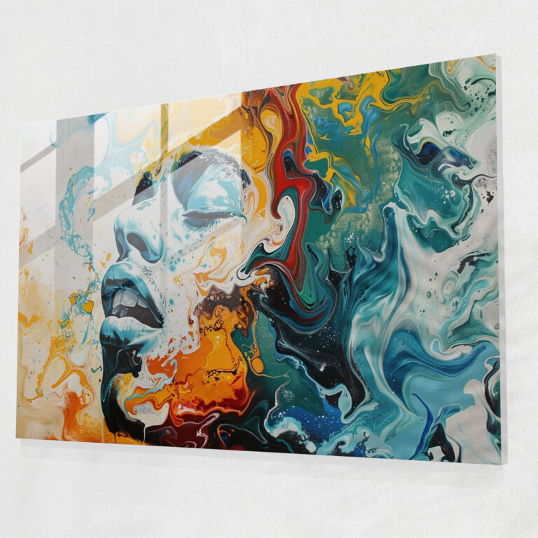 Abstract Portrait Glass Print - Salvador Dali, Salvador Dali, Glass Art, Glass Wall Art