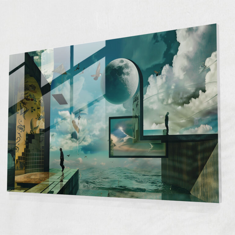 Dali-Inspired Dream Sequence Glass Print - Salvador Dali, Glass Wall Art, Glass Print, Wall Decoration