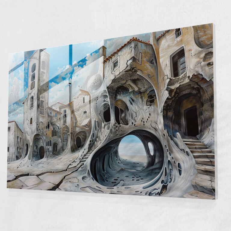 Melting Architecture Glass Wall Art - Salvador Dali, Glass Wall Art, Modern Art, Wall Decoration