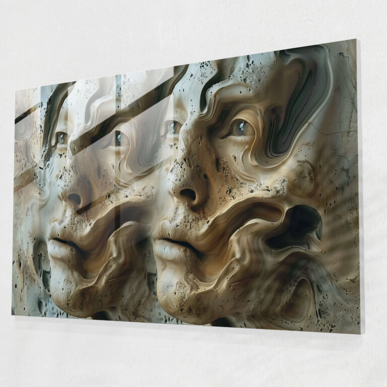 Salvador Dali Morphing Figures Glass Wall Art - Salvador Dali, Glass Wall Art, Modern Art, Salvador Dali