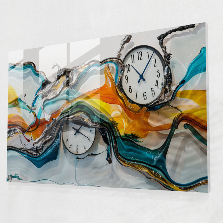 Salvador Dali Melting Clocks Glass Print - Salvador Dali, Glass Art, Salvador Dali, Glass Wall Art