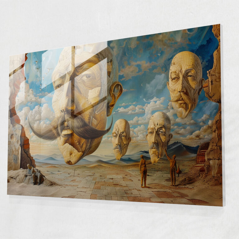 Mustache Figures Glass Wall Art - Salvador Dali, Glass Wall Art, Wall Decoration, Salvador Dali