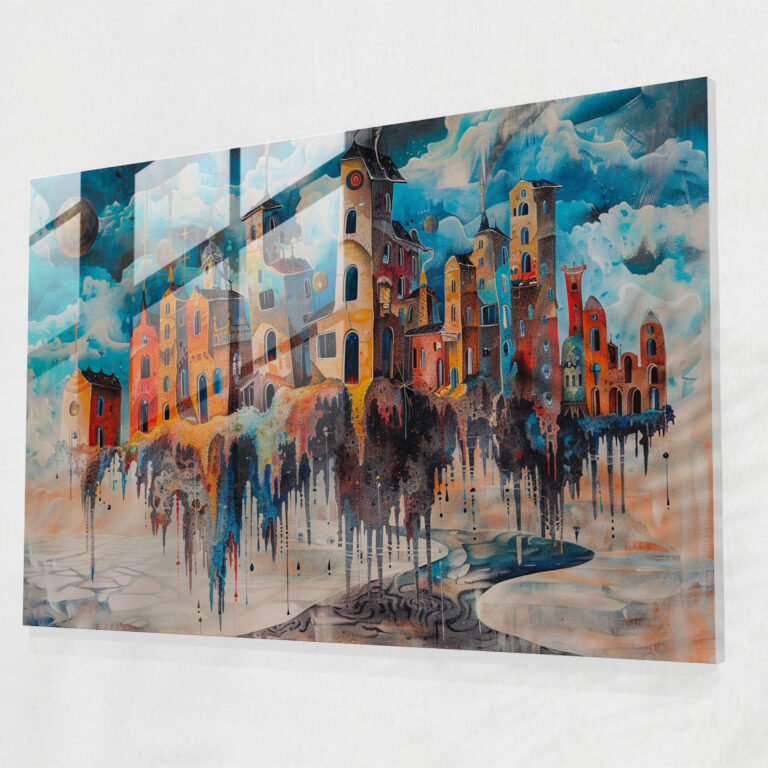 Surreal Cityscape Glass Print - Salvador Dali, Salvador Dali, Glass Art, Modern Art