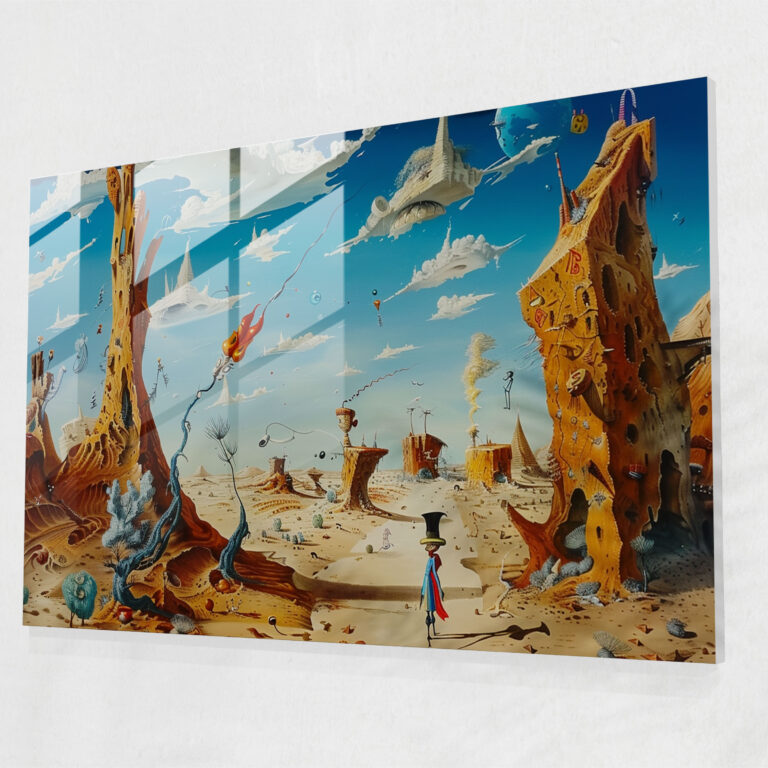 Eccentric Figures Glass Art - Salvador Dali, Wall Decoration, Glass Art, Modern Art