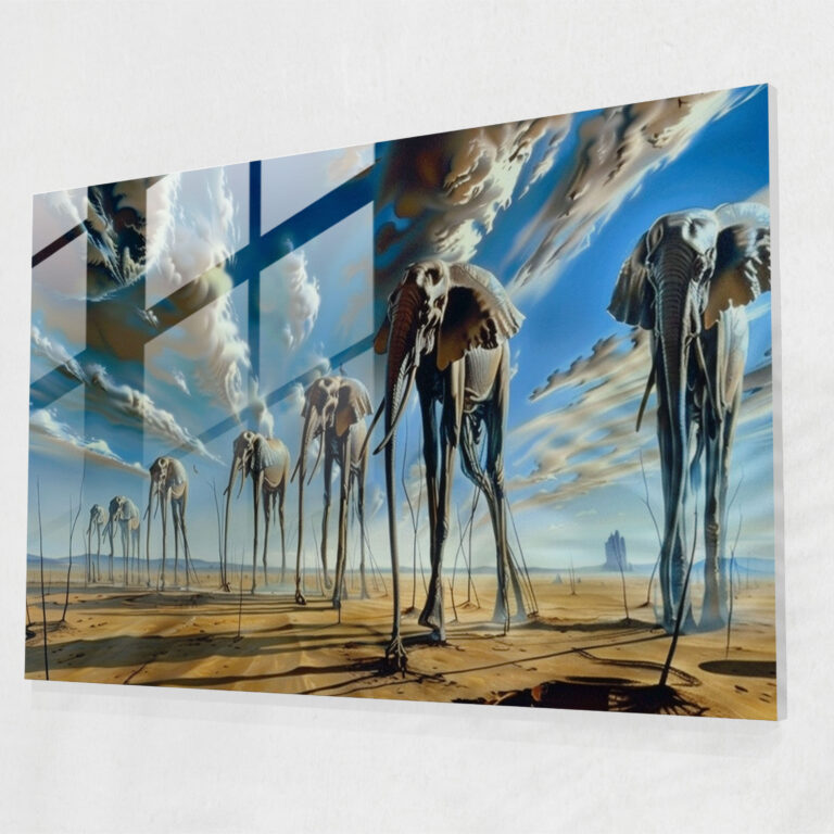 Salvador Dali Elephants With Long Legs Glass Wall Art - Salvador Dali, Modern Art, Salvador Dali, Home Decoration