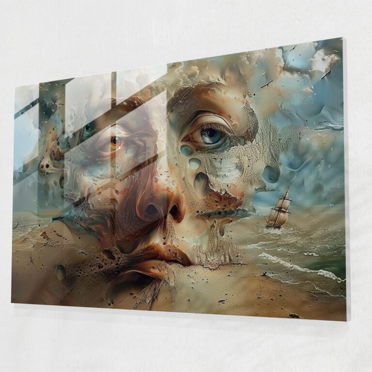 Salvador Dali Wall Decoration - Distorted Faces - Salvador Dali, Glass Print, Modern Art, Glass Wall Art