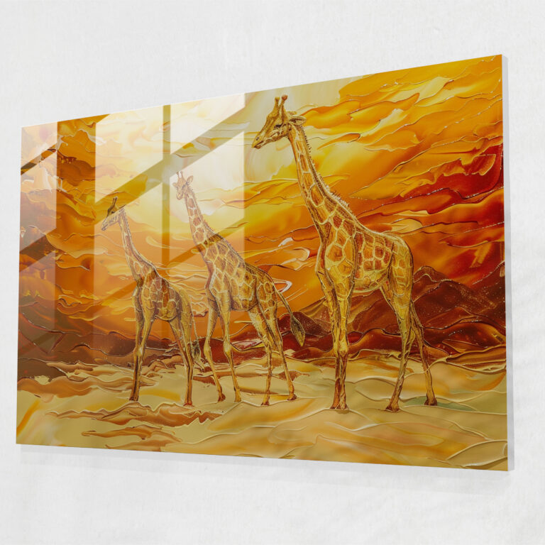 Salvador Dali Modern Art - Flaming Giraffes - Salvador Dali, Glass Wall Art, Home Decoration, Glass Print