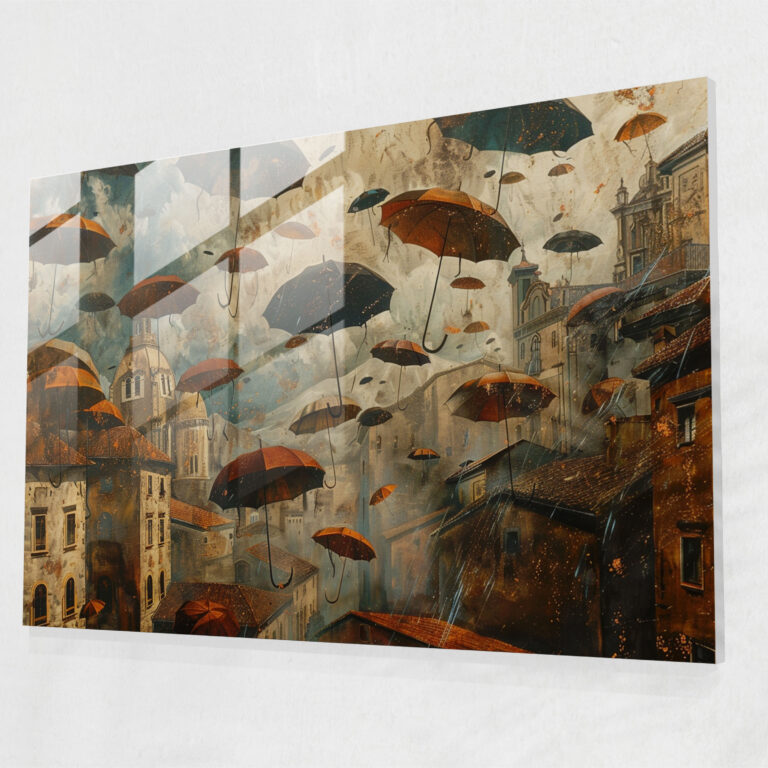 Salvador Dali Glass Wall Art - Surreal Cityscape - Salvador Dali, Salvador Dali, Glass Wall Art, Modern Art