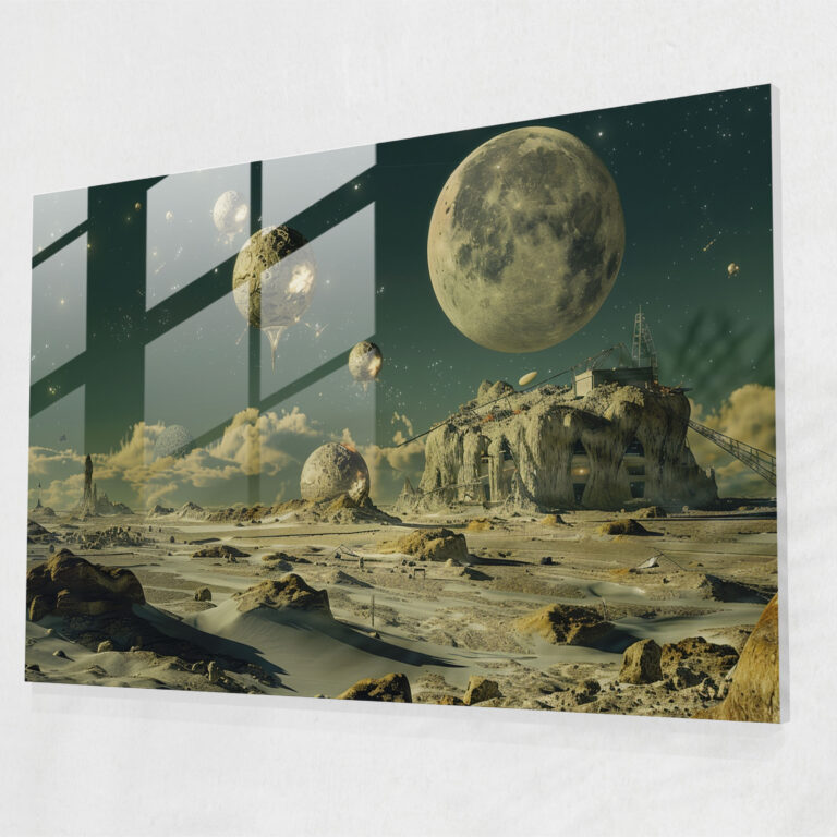 Surreal Space Landscapes Glass Print - Salvador Dali, Surreal, Salvador Dali, Space Landscapes