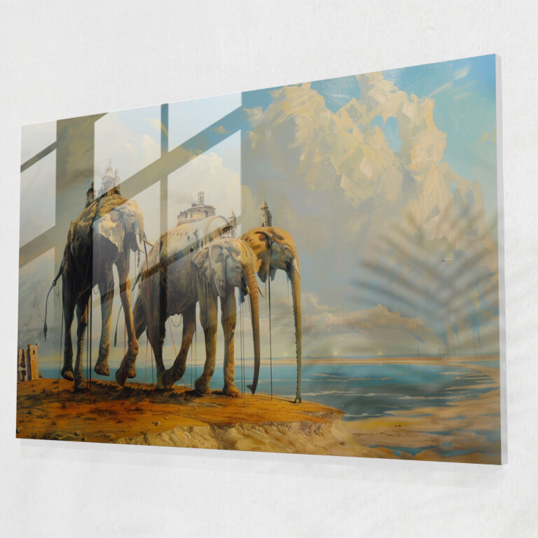 Salvador Dali Glass Wall Art: Dreamlike Elephants - Salvador Dali, Salvador Dali, Modern Art, Glass Wall Art