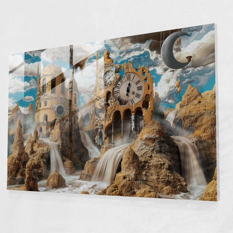 Salvador Dali Surreal Landscape Glass Art - Salvador Dali, Modern Art, Glass Art, Wall Decoration