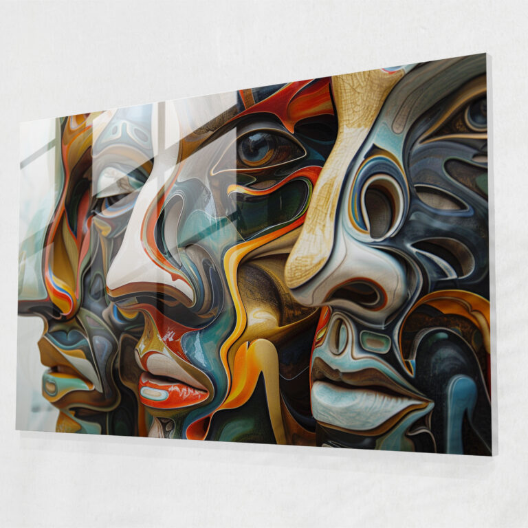 Salvador Dali Abstract Figures Glass Wall Art - Salvador Dali, Salvador Dali, Abstract Figures, Modern Art