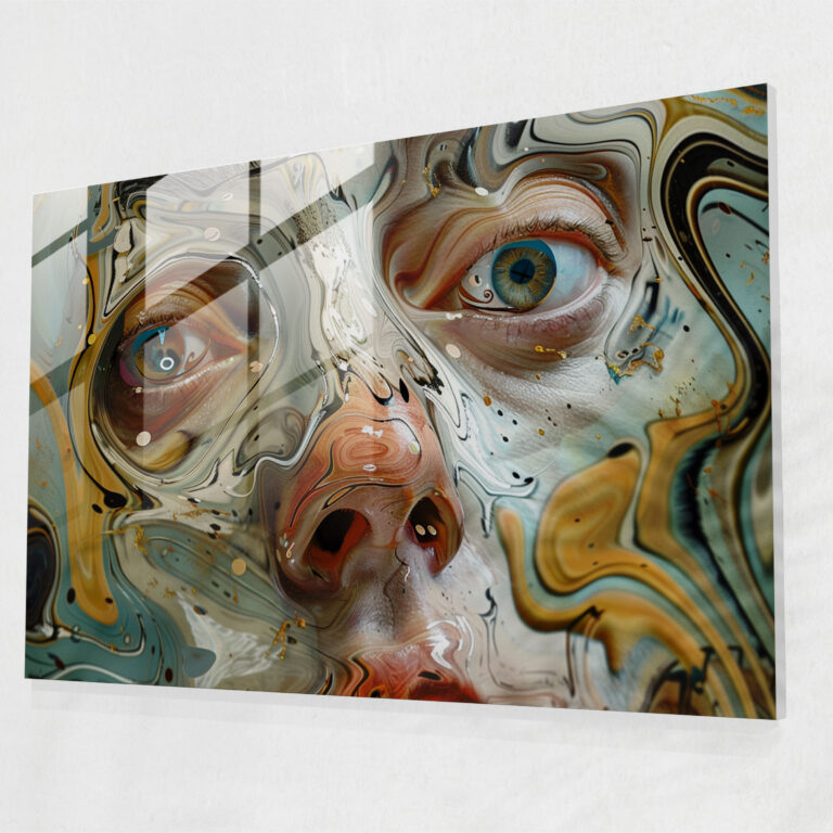 Dali Enigmatic Faces Glass Art - Salvador Dali, Wall Decoration, Salvador Dali, Enigmatic Faces