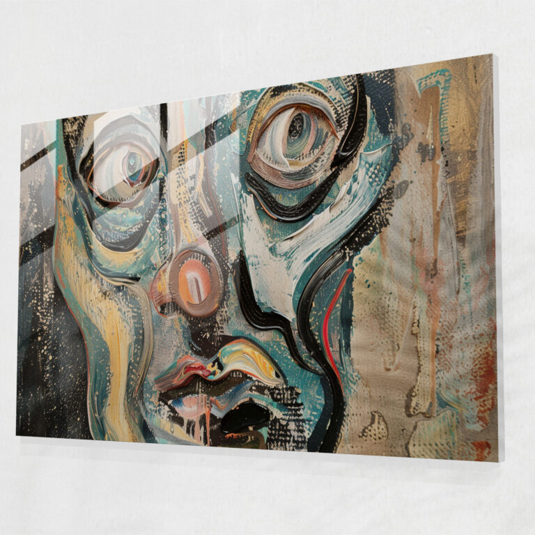 Abstract Face Distortion Glass Wall Art - Salvador Dali, Modern Art, Wall Decoration, Salvador Dali