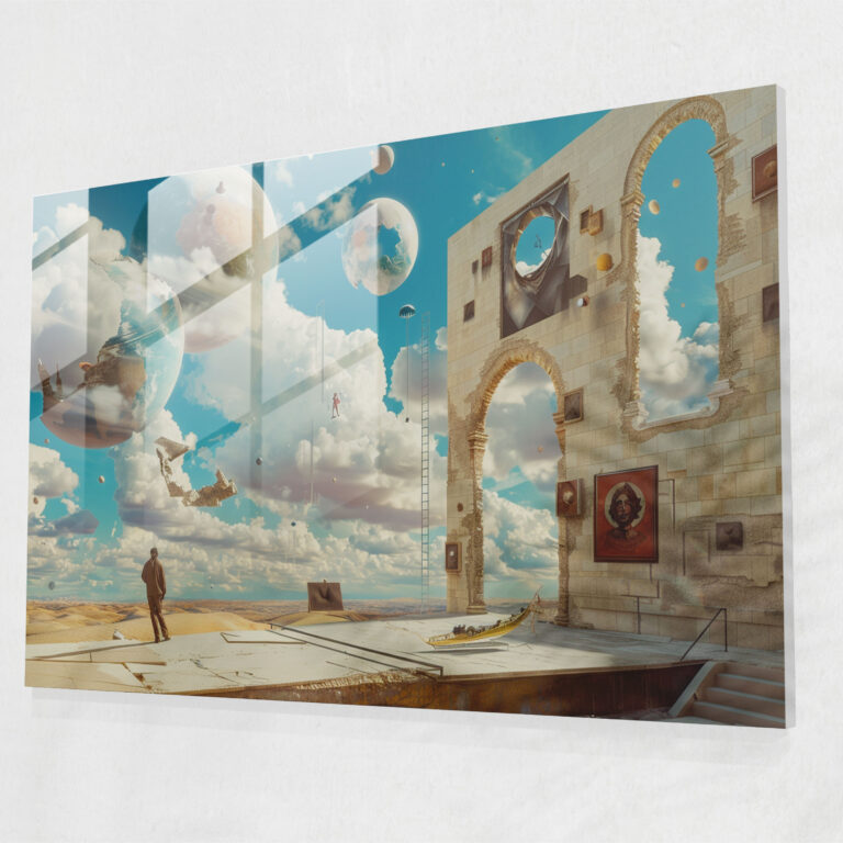 Floating Objects Dream Sequence Glass Print - Salvador Dali, Glass Print, Home Decoration, Wall Decoration