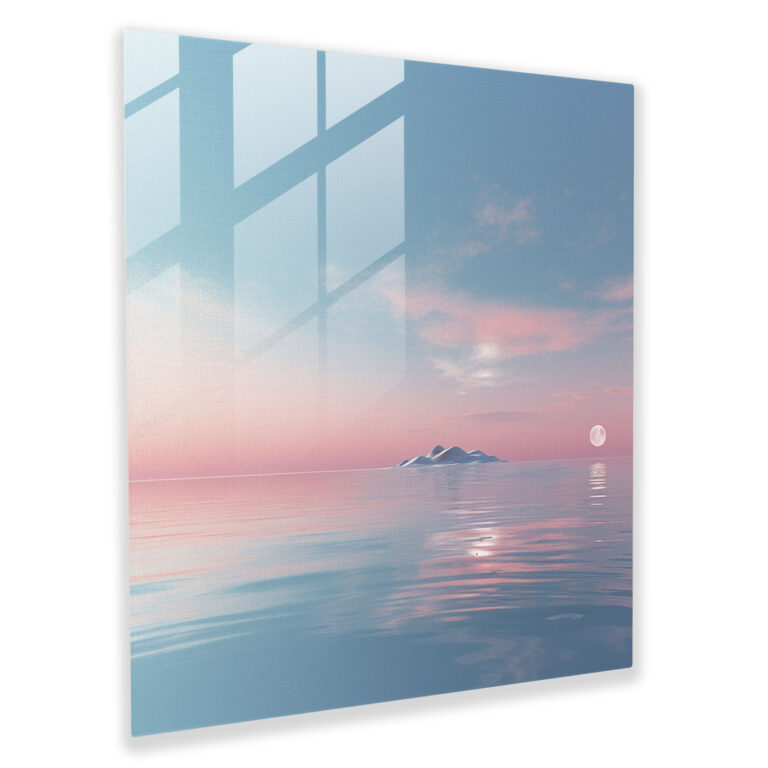 Serene Seascape Glass Print - Seascape, Wall Decoration, Glass Wall Art, Minimalist Design